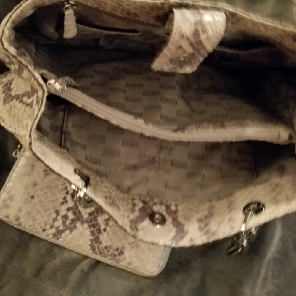 Michael Kors Gray snakeskin purse with wallet.